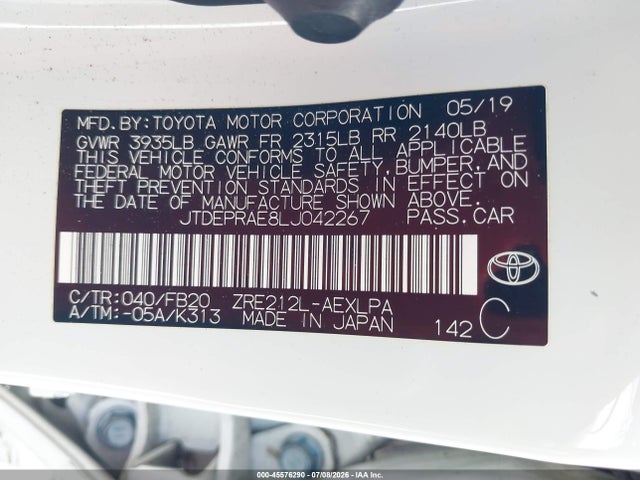 2020 Toyota COROLLA LE photo 9