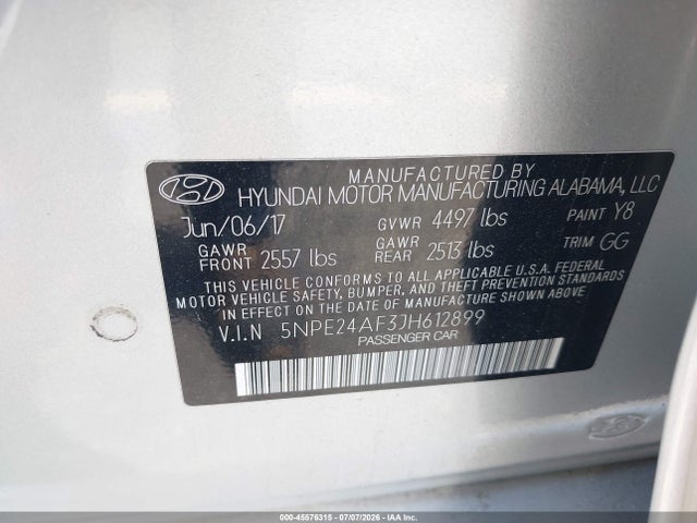 2018 Hyundai SONATA SE — фото 9