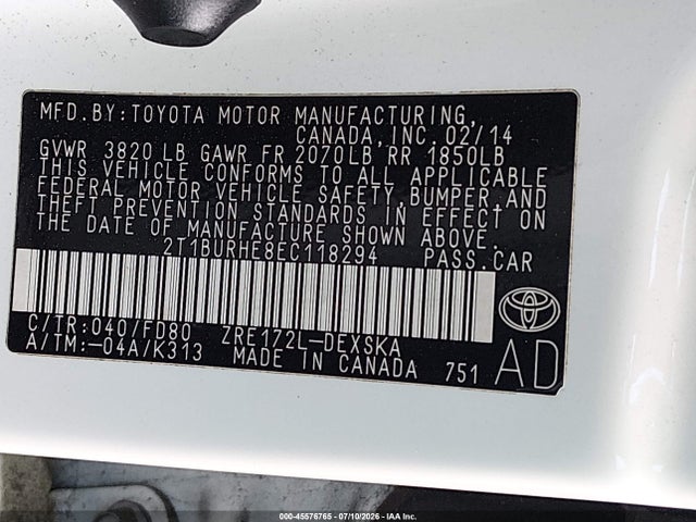 2014 Toyota COROLLA S PLUS — фото 9