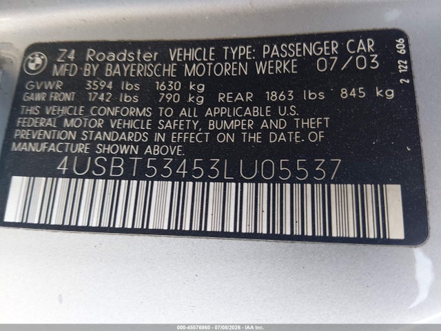 2003 BMW Z4 3.0I 照片 9
