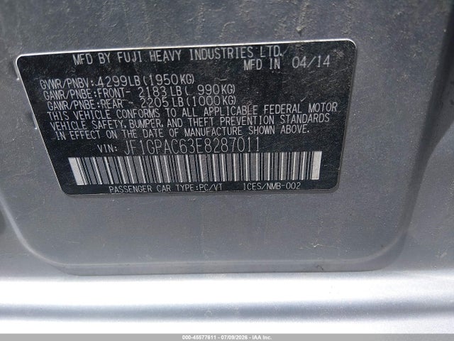 صورة 9 لـ 2014 Subaru IMPREZA 2.0I PREMIUM