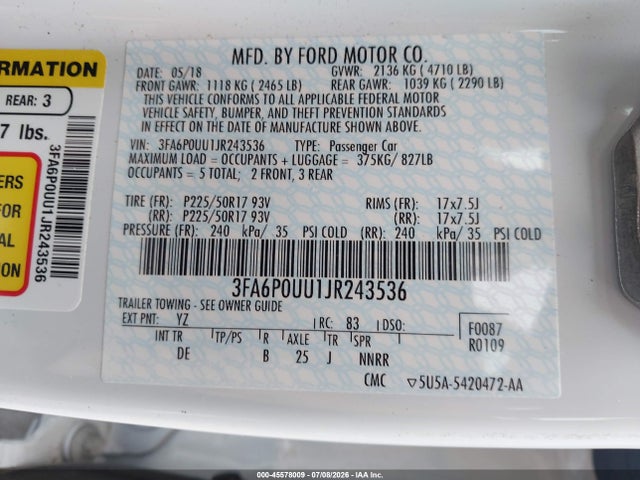 صورة 9 لـ 2018 FORD FUSION HYBRID S