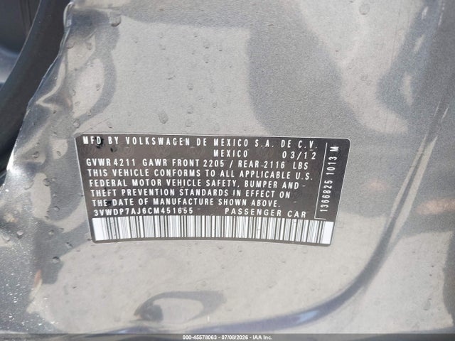 2012 Volkswagen JETTA 2.5L SE 照片 9