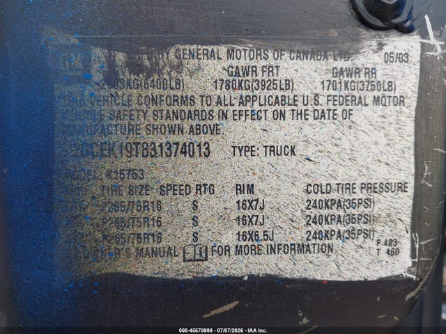 صورة 9 لـ 2003 Chevrolet SILVERADO 1500 LS