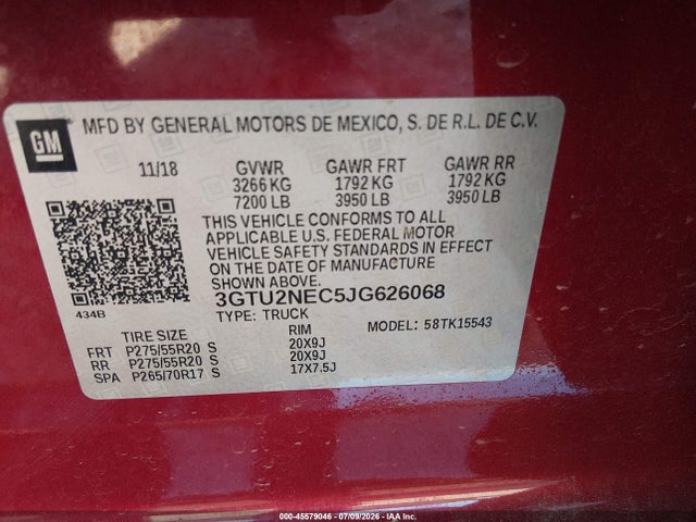 2018 GMC SIERRA 1500 SLT photo 9