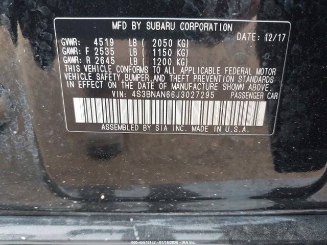 صورة 9 لـ 2018 Subaru LEGACY 2.5I LIMITED