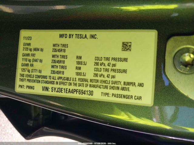 2023 Tesla MODEL 3 REAR-WHEEL DRIVE — фото 9