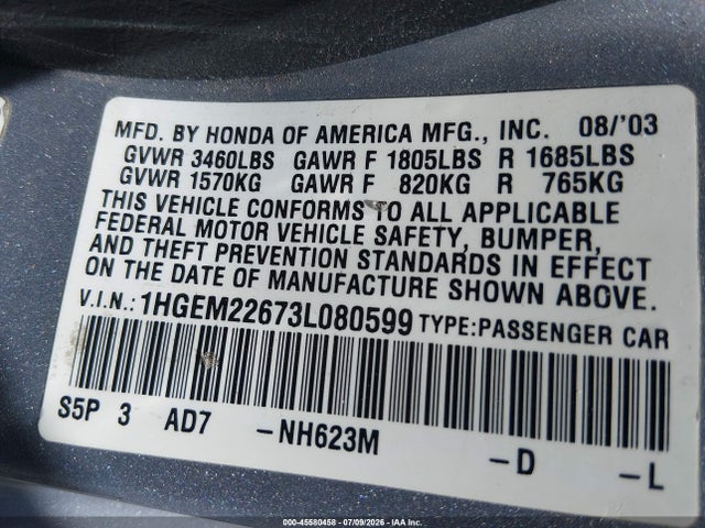 2003 Honda CIVIC LX photo 9