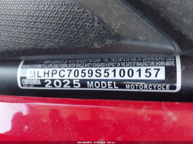 2025 HONDA CBR500 RA 10