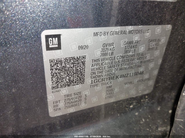 2021 CHEVROLET SILVERADO 1500 4WD STANDARD BED CUSTOM 9