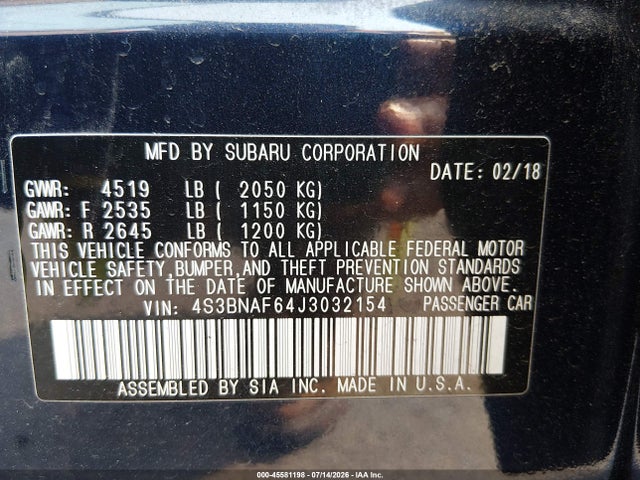 صورة 9 لـ 2018 Subaru LEGACY 2.5I PREMIUM