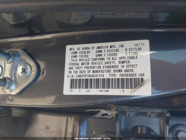 صورة 9 لـ 2012 Honda ACCORD 2.4 LX-P