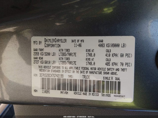 2007 Dodge RAM 2500 SLT 照片 9
