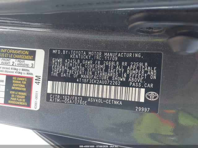 صورة 9 لـ 2010 Toyota CAMRY LE