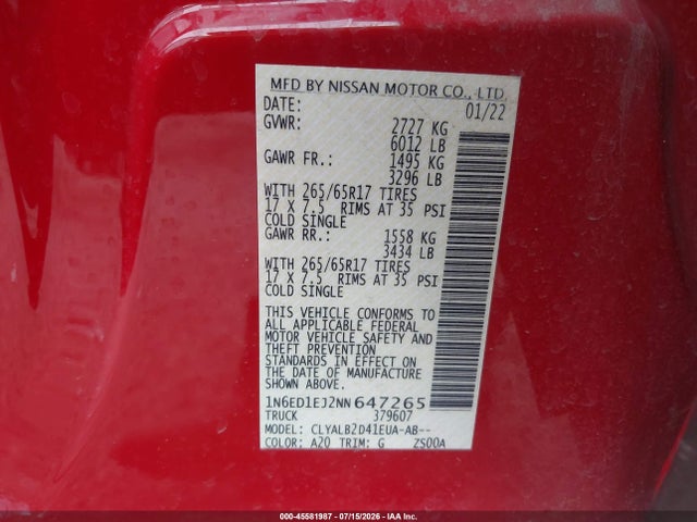 2022 NISSAN FRONTIER SV 4X2 9