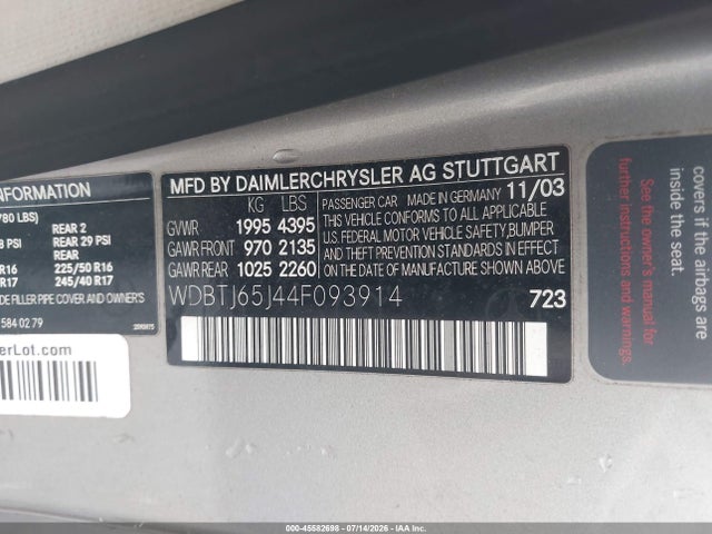 2004 Mercedes-BENZ CLK 照片 9