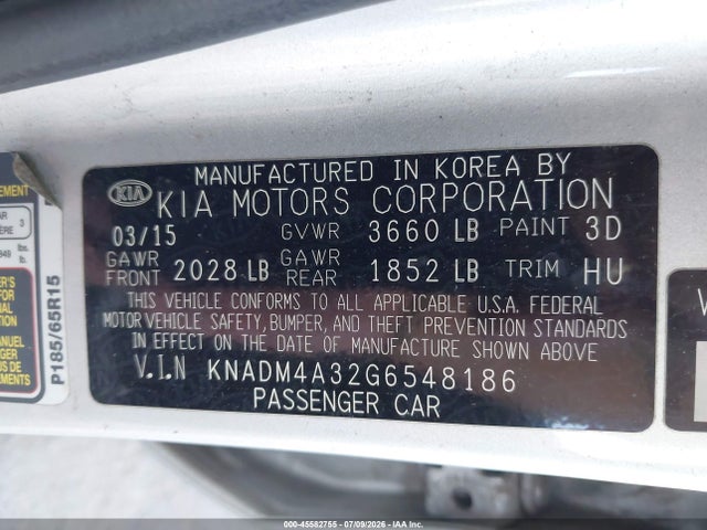 2016 KIA RIO LX — фото 9