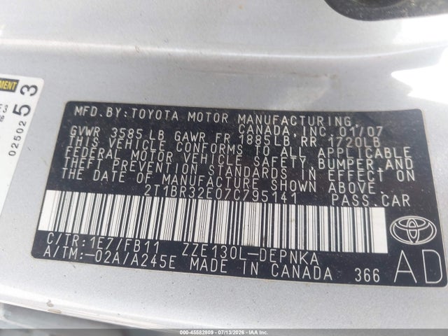 صورة 9 لـ 2007 Toyota COROLLA LE