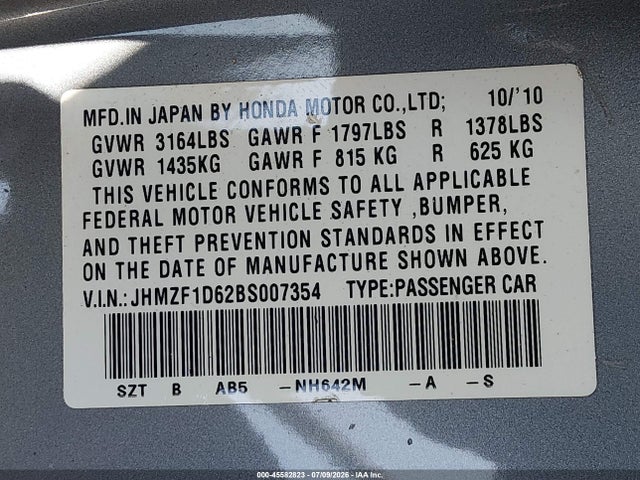 2011 Honda CR-Z EX — фото 9