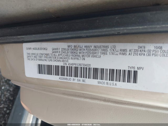 2009 Subaru OUTBACK 2.5I photo 9