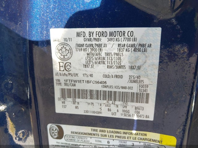 2011 FORD F-150 XLT photo 9