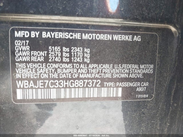 2017 BMW 540I XDRIVE — миниатюра 9