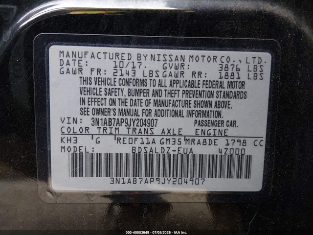 صورة 9 لـ 2018 Nissan SENTRA SV