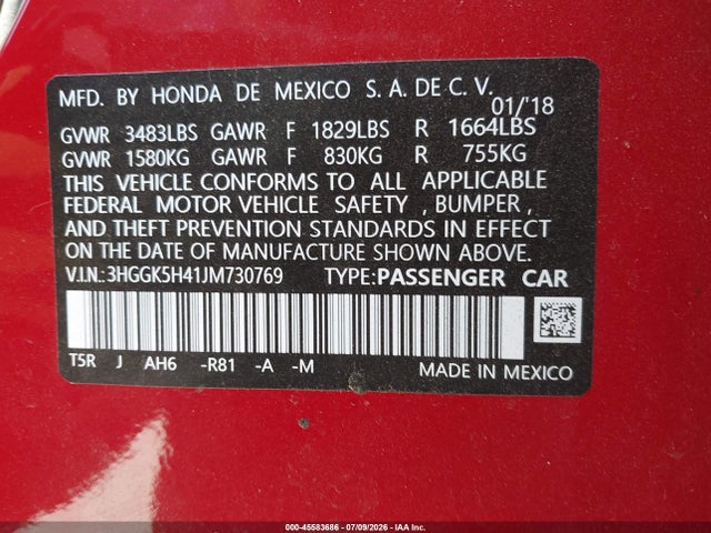 2018 Honda FIT LX 照片 9