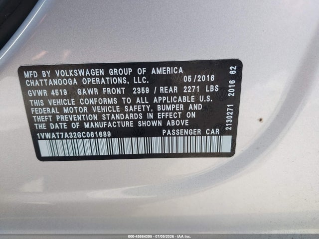 صورة 9 لـ 2016 Volkswagen PASSAT 1.8T R-LINE