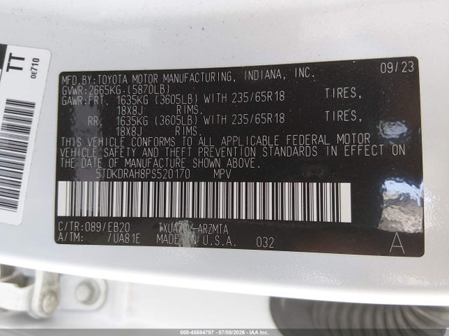 2023 TOYOTA HIGHLANDER XLE 9