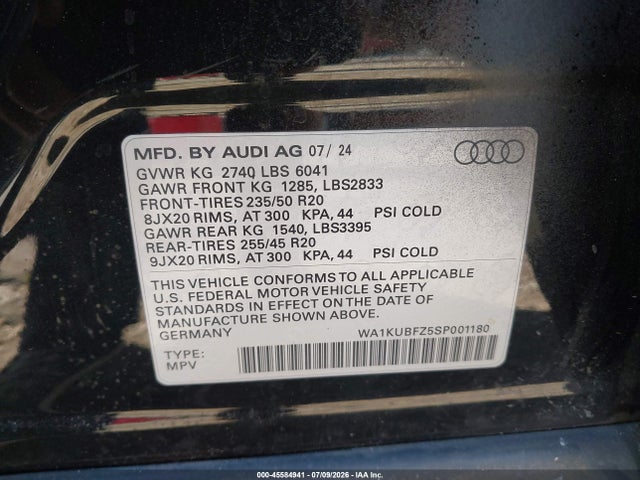 2025 AUDI Q4 E-TRON PREMIUM 55 QUATTRO 9
