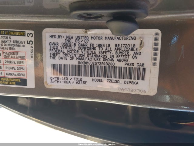 2007 Toyota COROLLA S photo 9