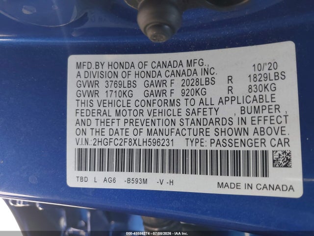 صورة 9 لـ 2020 Honda CIVIC SPORT