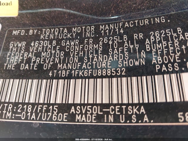 صورة 9 لـ 2015 Toyota CAMRY SE