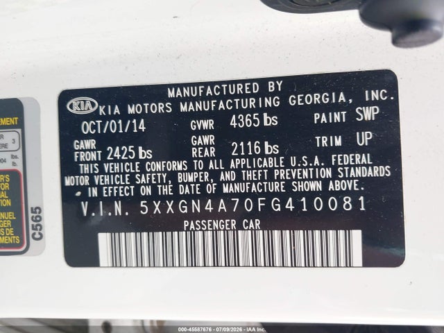 2015 KIA OPTIMA EX — фото 9