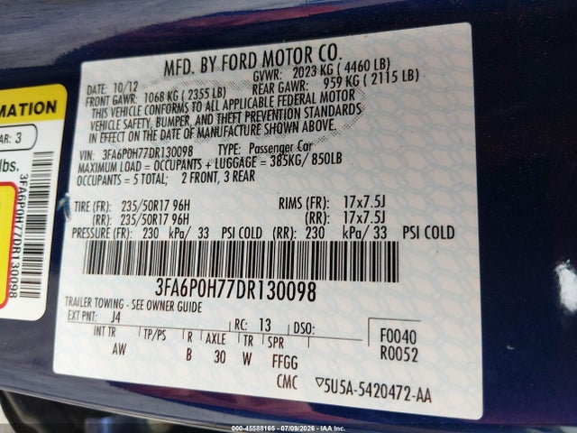 صورة 9 لـ 2013 FORD FUSION SE