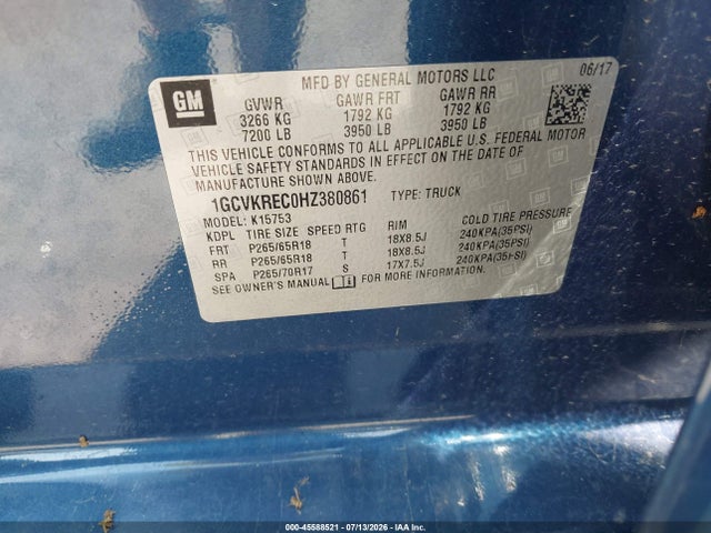 2017 Chevrolet SILVERADO 1500 LT 照片 9