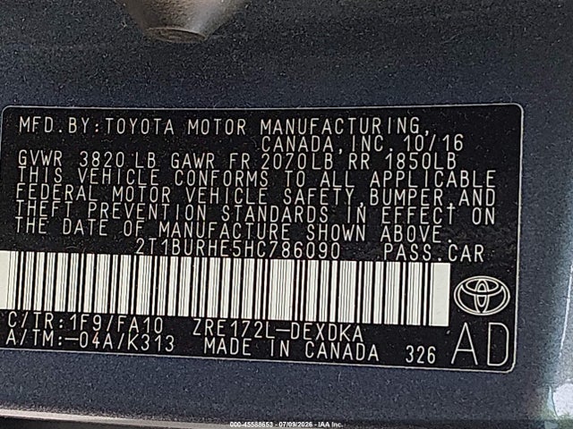 2017 Toyota COROLLA L — фото 9