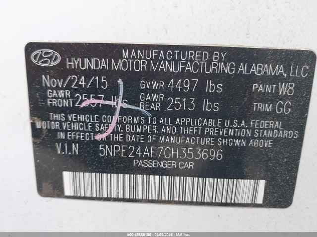 2016 Hyundai SONATA SE — фото 9