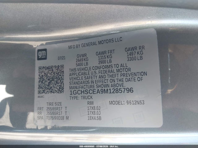 2021 CHEVROLET COLORADO 2WD LONG BOX LT 9