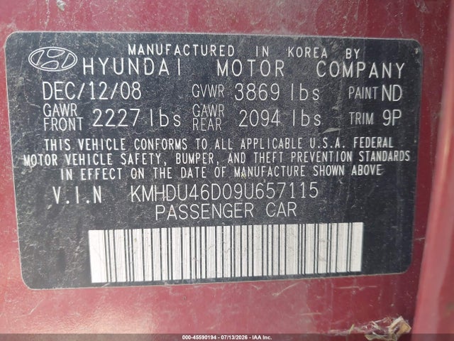 2009 Hyundai ELANTRA SE photo 9