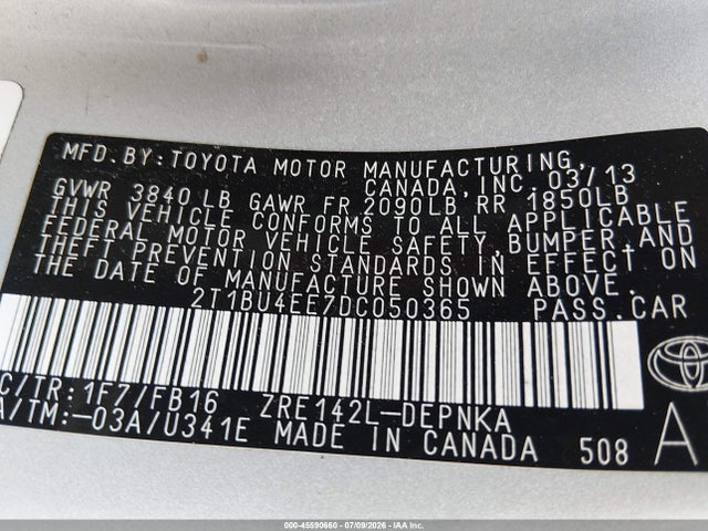 2013 Toyota COROLLA LE photo 9