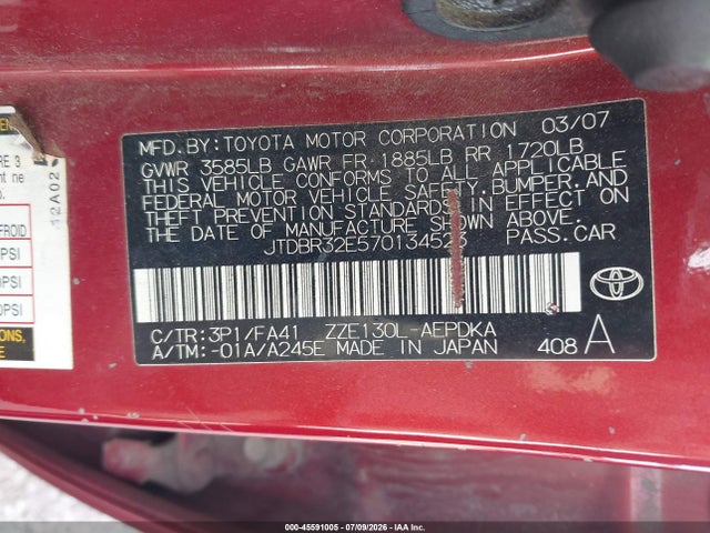 2007 Toyota COROLLA CE 照片 9