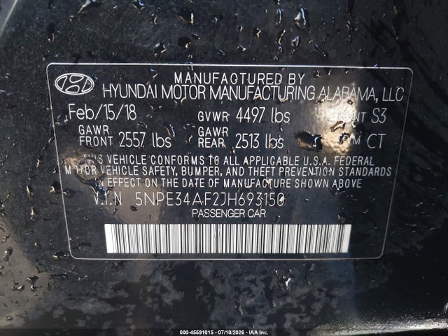 2018 HYUNDAI SONATA SPORT 9