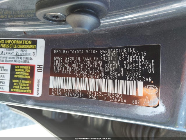 2016 Toyota COROLLA S PLUS photo 9
