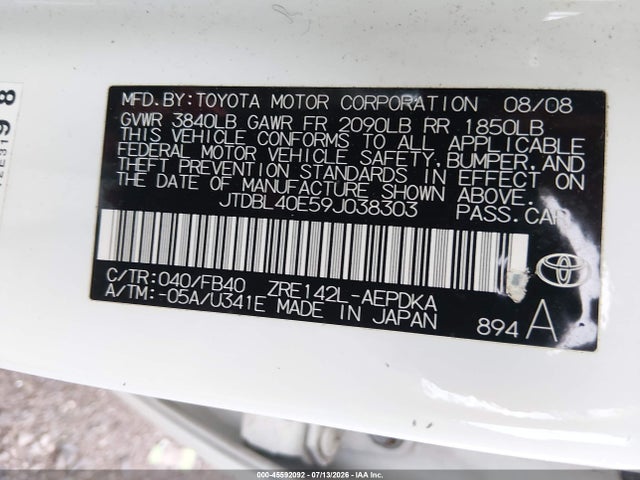 2009 Toyota COROLLA LE 照片 9