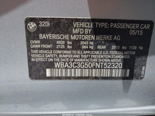 2015 BMW 320I XDRIVE photo 9