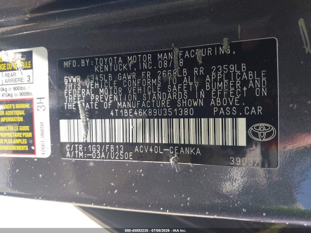 2009 Toyota CAMRY LE photo 9