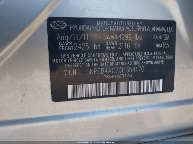 2012 Hyundai SONATA GLS 照片 9