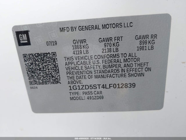 2020 CHEVROLET MALIBU FWD LT 9